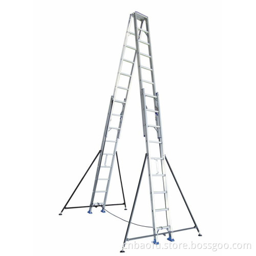 Aluminum Alloy Double-Side Grooved Rail Extension Ladder